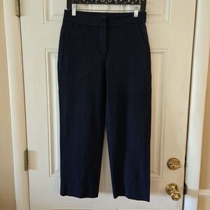 J.CREW Capri Pants Wide Leg Size 6P Navy Blue Dress Slacks Trousers Stretchy